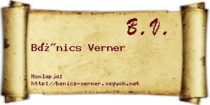 Bénics Verner névjegykártya